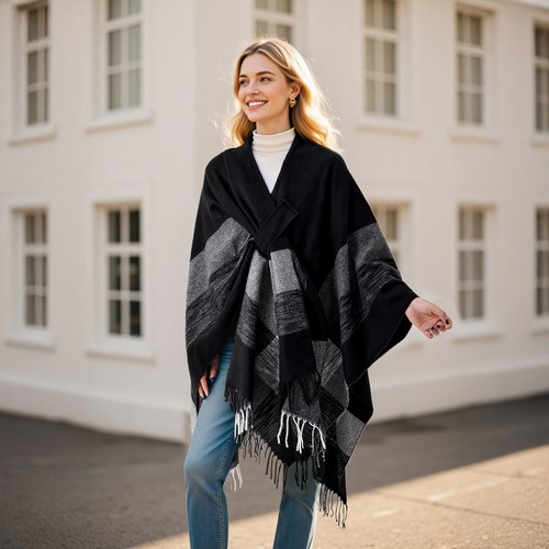 Ladies women knitted cape - ladies,
