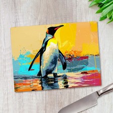 Penguin Pop Art Glass Chopping