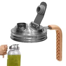 Wide Mouth Jar Cover Reusable Mason Jar Lids Stainless Steel Pour Spout Lids