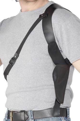Leather look shoulder holster - leather,