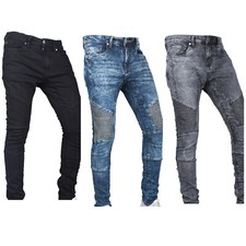 Men Skinny Biker Jeans Slim