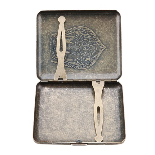 Retro bronze metal cigarette - bronze,