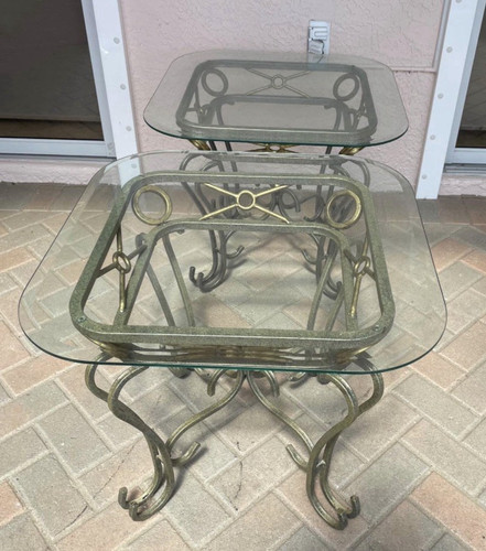 Square glass top - glass, metal