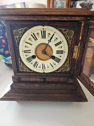 Antique 1900 clock oak - clock,