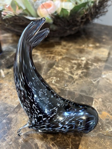 Glass seal blue swedish art - swedish,