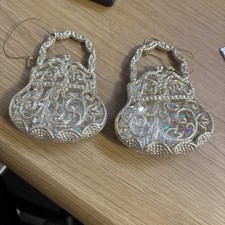 Gold glitter handbag Christmas Tree Decoration Sainsburys 