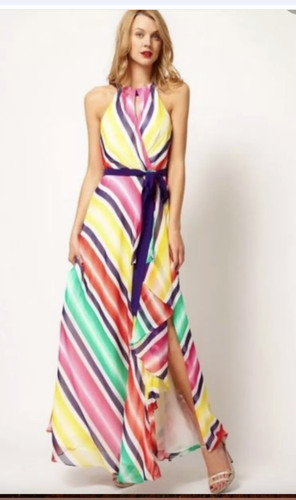 Coast rainbow stripe chiffon - coast,