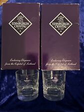 New & Boxed 4 Edinburgh Crystal Skibo Old Fashioned Whiskey Tumblers 3 3/8" Tall