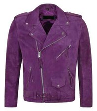 Men real purple - purple, suede