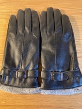 Ladies Black Leather Gloves - Medium - Black - New