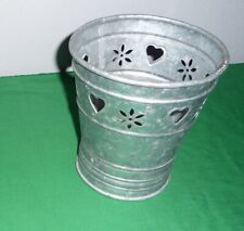 Vintage Style Galvanised Metal Plant Pot Holder Planter