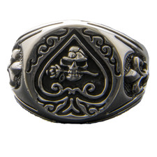 Skull Ace of Spades Ring .925