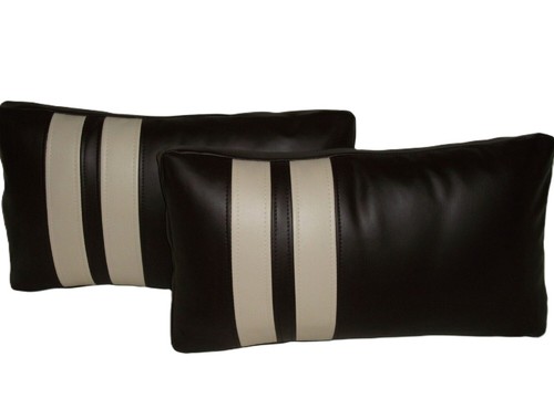 Black cream faux leather - cream,