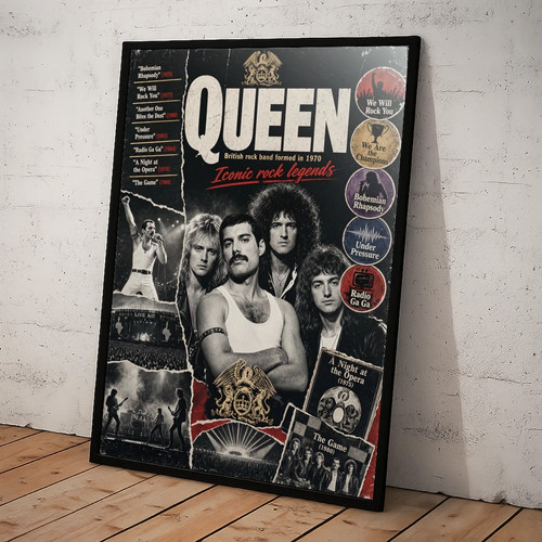 Music framed poster - a4,