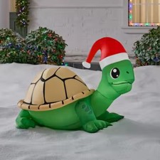 3 Ft Turtle LED Christmas Inflatable Lights Up Coastal Tropical Beach Party NEW