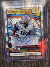 2025 Donruss Justin Jefferson /299 AUTO ACTION ALL PROS SSP #AAP-JJE Vikings ?