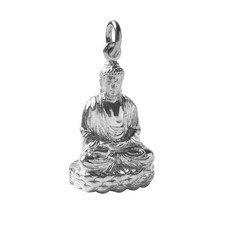 Buddha Charm 925 Sterling Silver 3D Meditation Pendant for Bracelet or Necklace