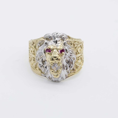 Lion ring ruby eyes - lion, &