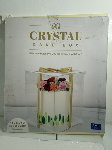 Crystal cake box with ribbon - crystal,