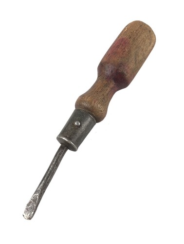 Old screwdriver wooden handle - old,