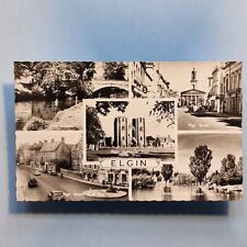 Elgin Moray Postcard C1950 Real Photo Boat Lake Cooper Park High St Scotland