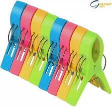 8x Beach Towel Pegs Large Bright Colour NEW Travel Holiday Sunbed Grips
