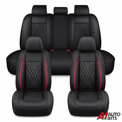Black red leather full - black, set