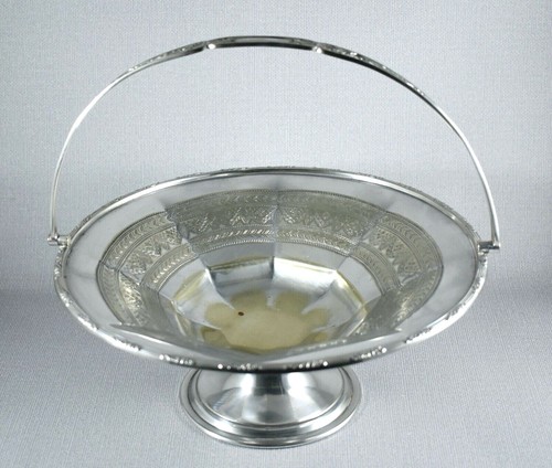 Vintage large silver plate - silver,