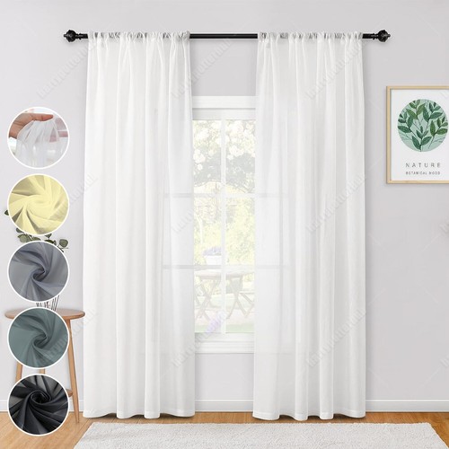 Pair voile curtains - pair,