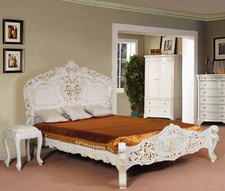 White 5ft2 Kingsize Rococo Bed