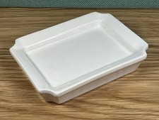 White Ceramic Rectangular 13 x 10 x 2.5 cm Plant Pot Base Bonsai Mini Plants Etc