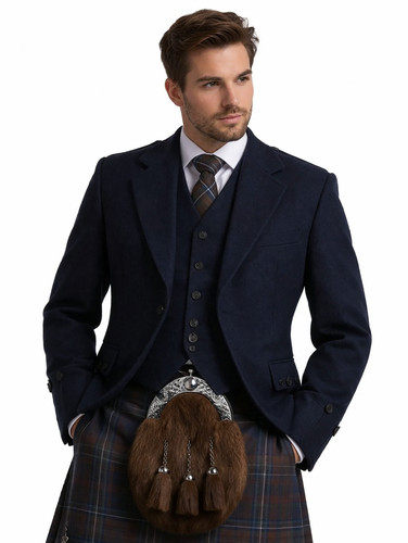 Men scottish navy blue wool - men's,