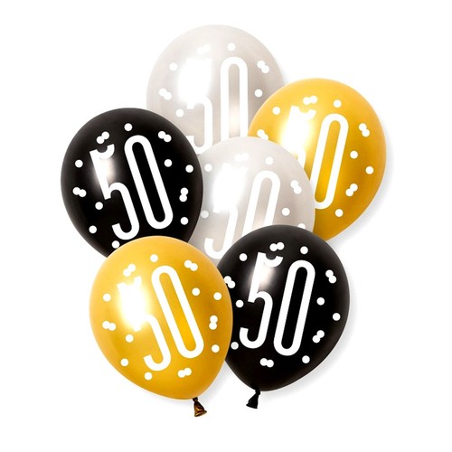 50th birthday balloons black - 50th,