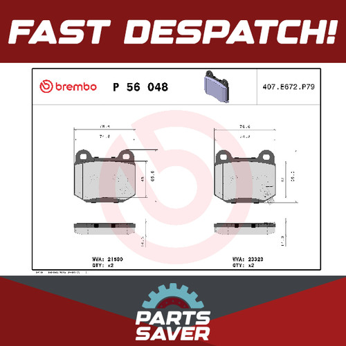 Brake pads set fits - fits, nissan