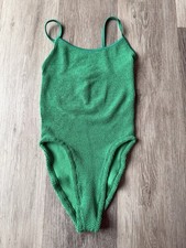 Hunza G Swimsuit / Swimming costume . Crinkle Pamela Swimsuit . Emerald Green