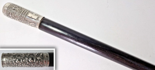 Antique ebonised walking - ebonised,