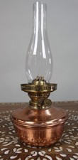 Antique English Copper & Brass Oil Lamp – Duplex Burner