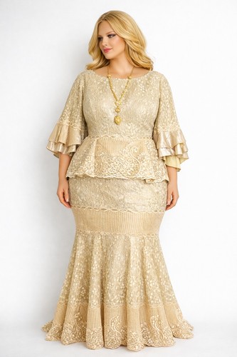 African lace fabric dress - , of