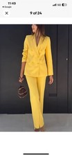 Zara Women's Tailor Set Blazer and Trousers, Yellow, Size Small/medium