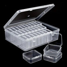 Clear Plastic Organizer Case 30 Compartments Jewelry Storage Box for Earrings