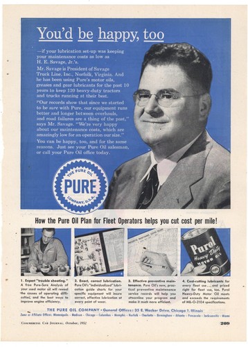 1952 pure oil - oil, co.