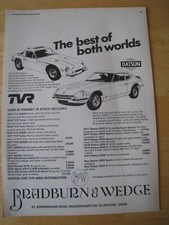 DATSUN TVR BRADBURN & WEDGE BEST OF BOTH WORLDS DISTRIBUTORS 78ADVERT A4 FILE 25