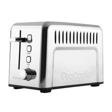 ProCook 2 Slice Toaster 900W with Variable Browning Level - Stainless Steel 8492