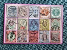 15 Mounted Victorian Postage Stamps