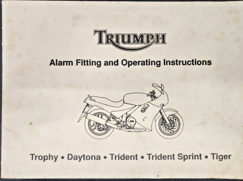 Triumph alarm manual fitting - manual,