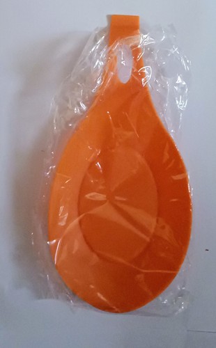 Orange silicone spoon rest - silicone,