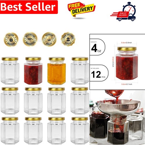 Pack 4oz hexagon glass - pack,