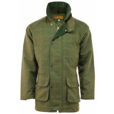 Mens Waterproof Game Tweed Hunting Shooting Jacket Quilted Lining Made in UK