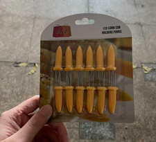 12pcs Corncob Holders Forks Stainless Steel Corn on The Cob Skewers BBQ Party