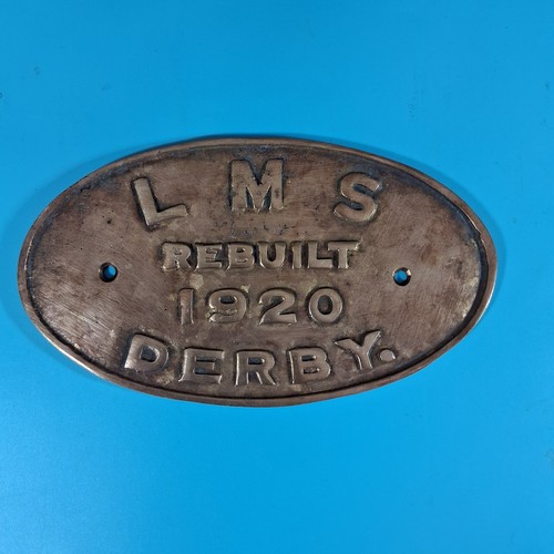 Solid brass railway sign - brass, 'lms